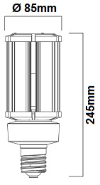 Dimensions sylvania toledo performer 54W E40 230V