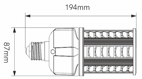 Dimensions lampe BENEITO OBO 27W E27 230V