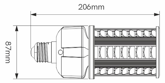 Dimensions lampe BENEITO OBO 36W E27 230V