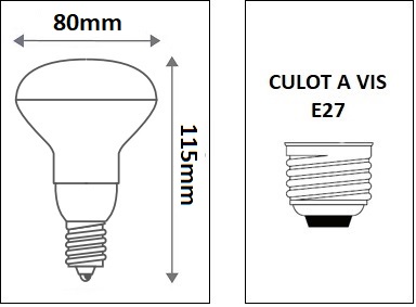 réflecteur LED R80 couleur E27