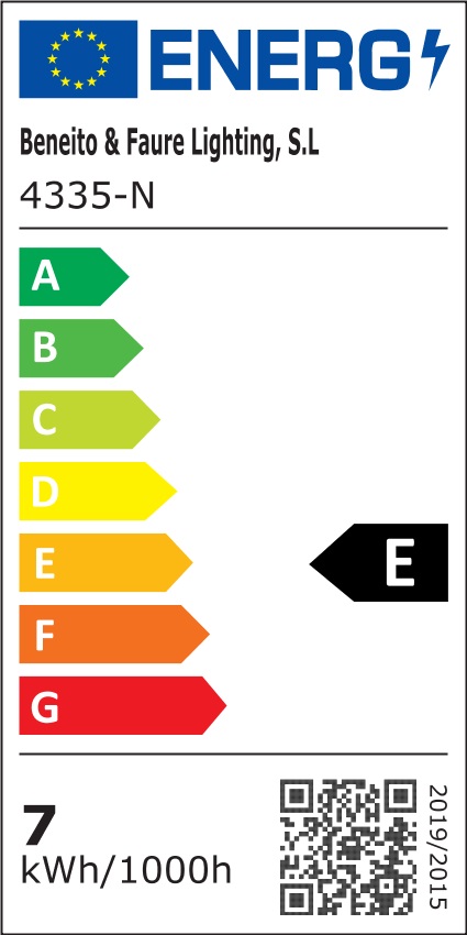 Classe énergétique luminaire BENEITO 4335-N
