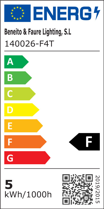 Classe énergétique ampoule BENEITO 140026-F4T