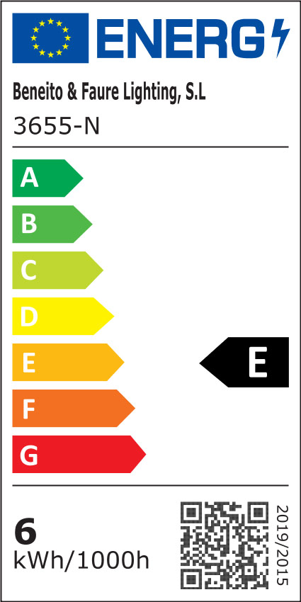 Classe énergétique ampoule BENEITO 3655-N