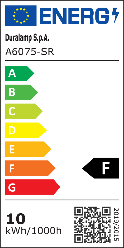 Classe énergétique ampoule DURALAMP A6075-SR