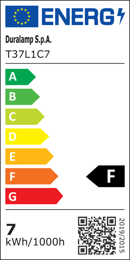 Classe énergétique ampoule DURALAMP T37L1C7