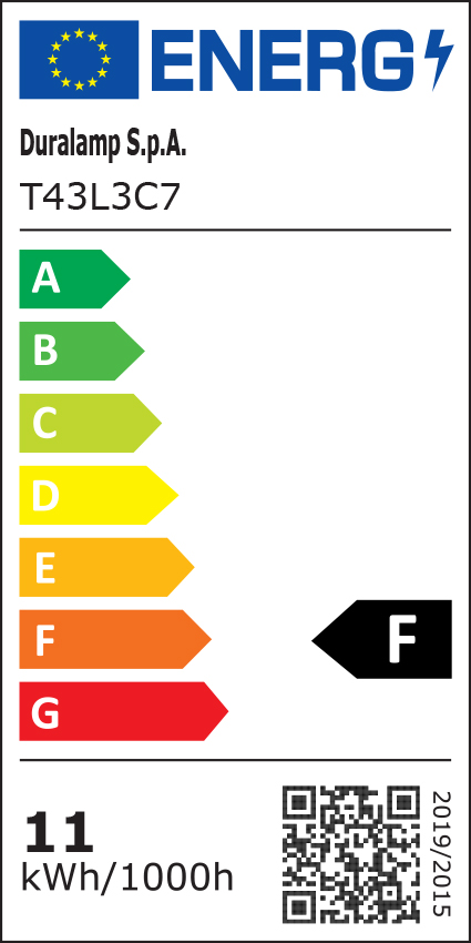 Classe énergétique ampoule DURALAMP T43L3C7