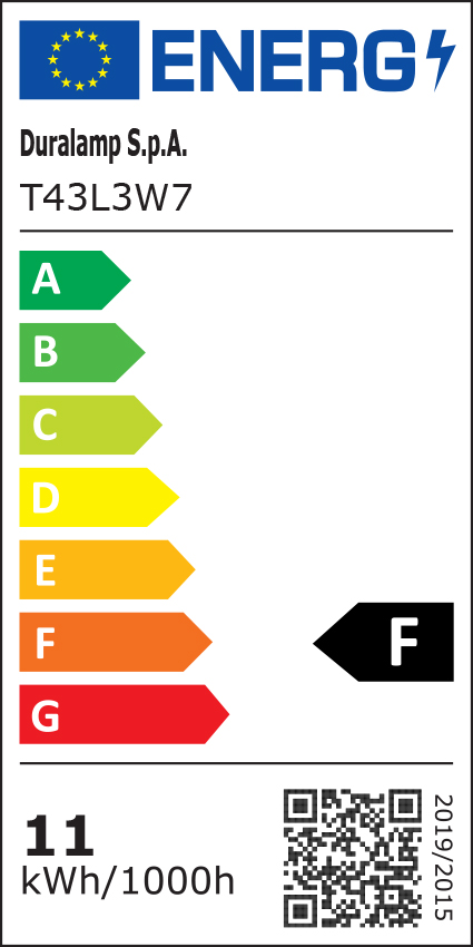 Classe énergétique ampoule DURALAMP T43L3W7