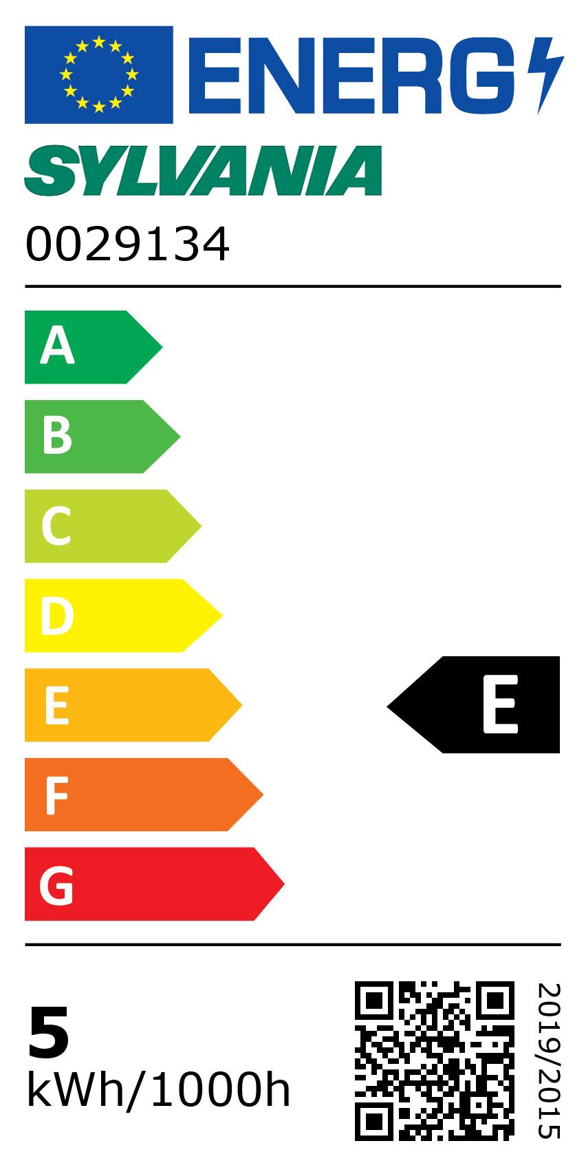 Classe énergétique ampoule SYLVANIA 0029134