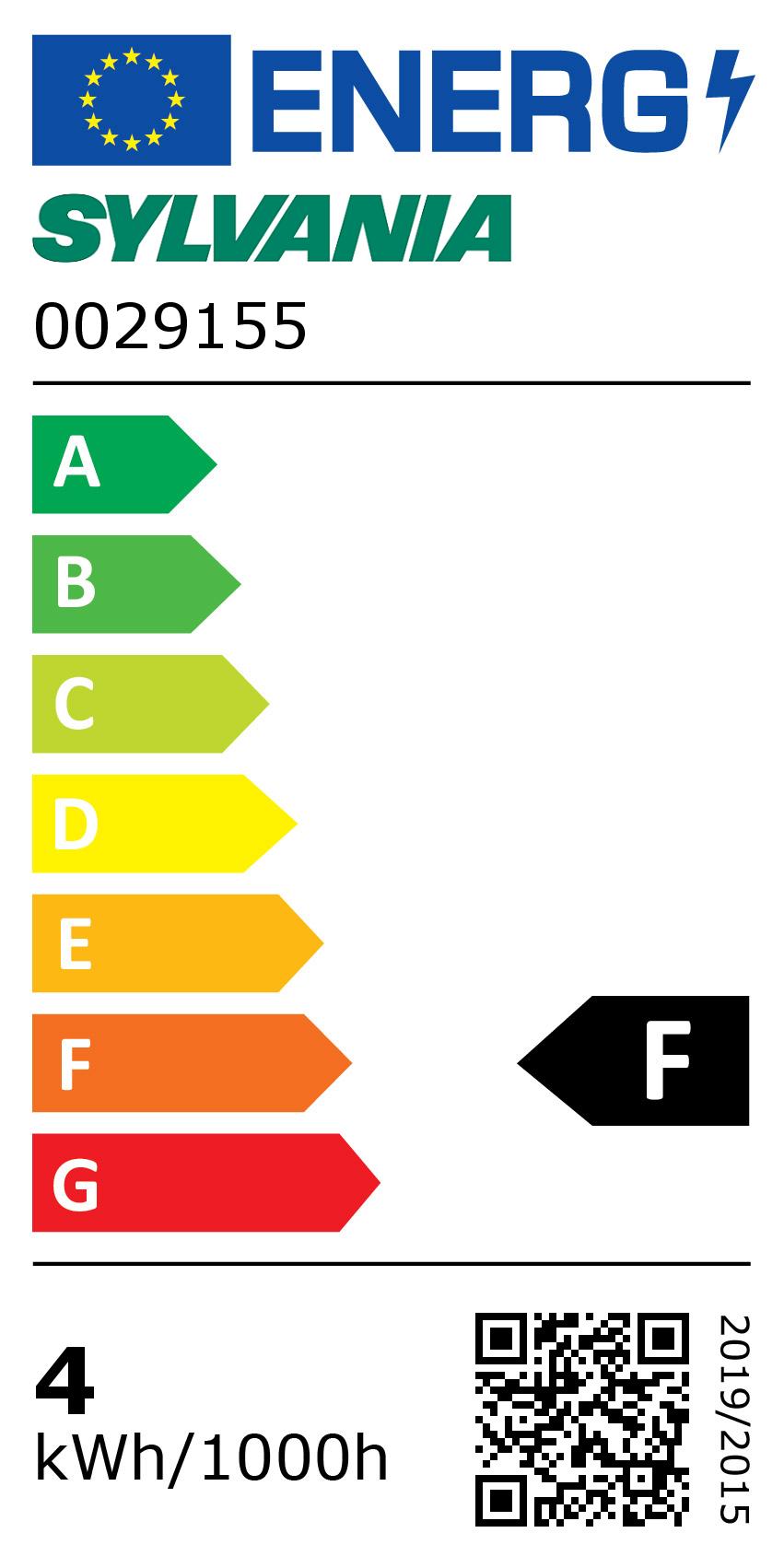 Classe énergétique ampoule SYLVANIA 0029155