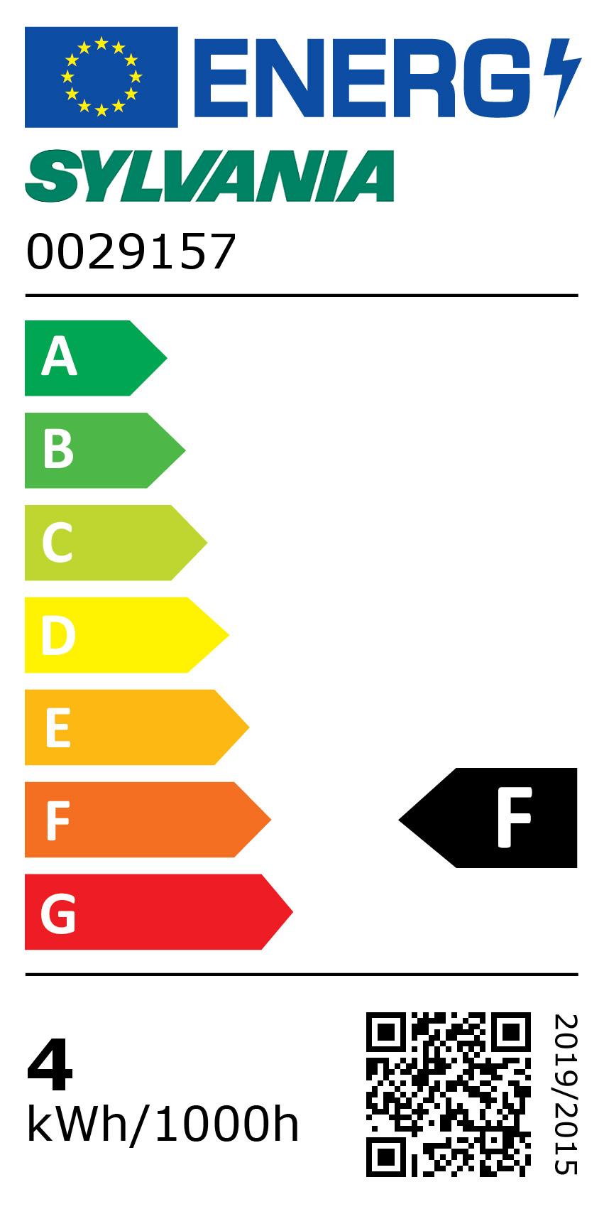 Classe énergétique ampoule SYLVANIA 0029157
