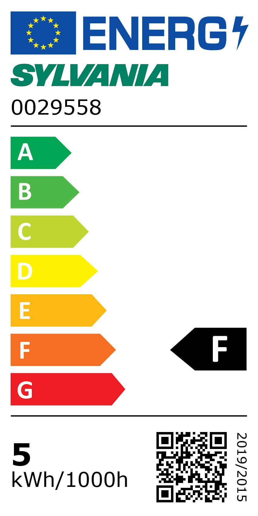 Classe énergétique ampoule SYLVANIA 0029558