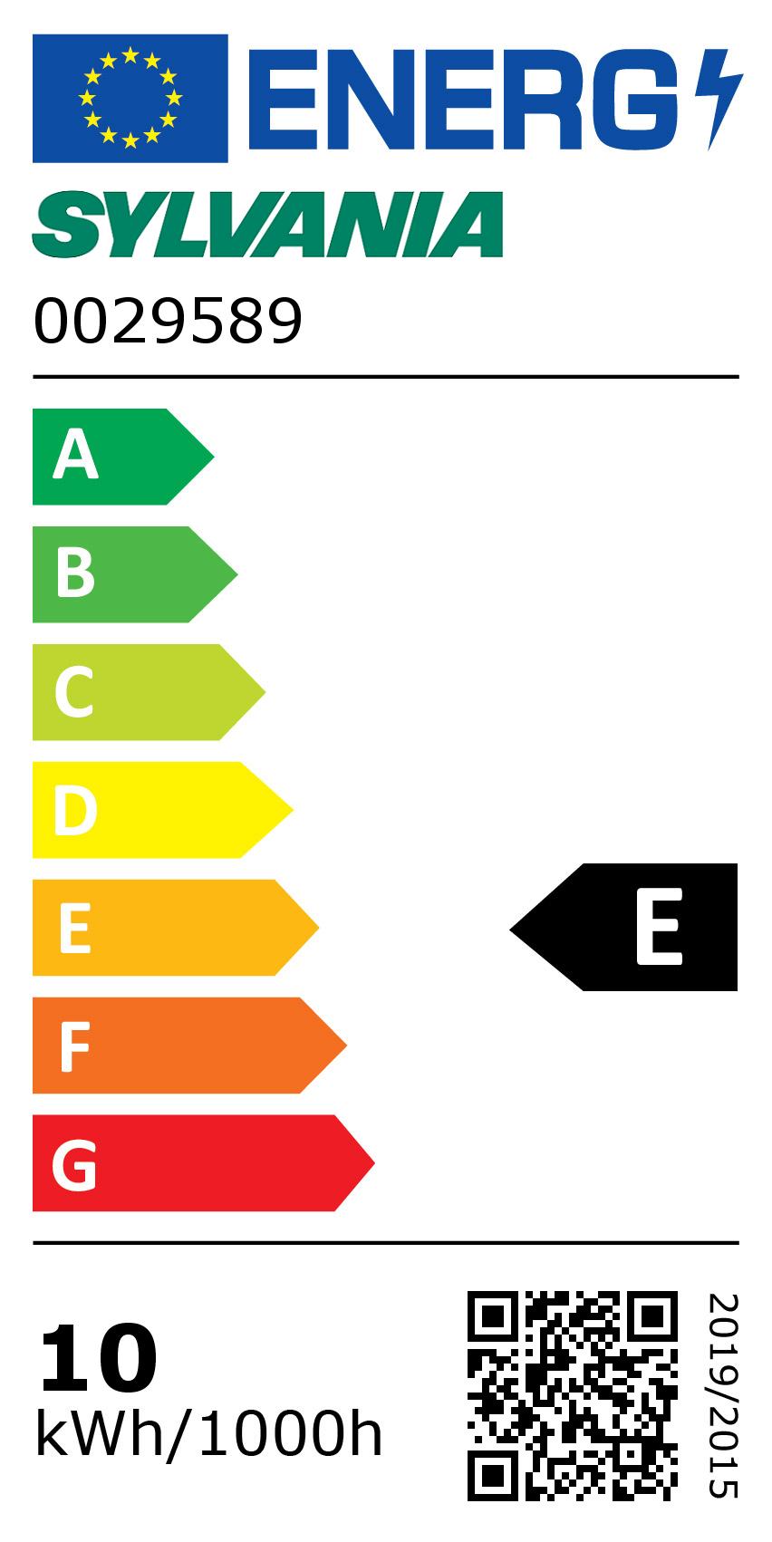 Classe énergétique ampoule SYLVANIA 0029589
