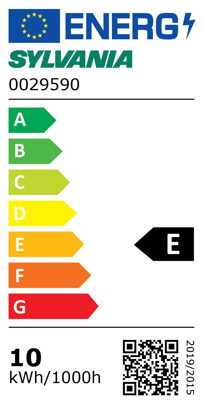 Classe énergétique ampoule SYLVANIA 0029590