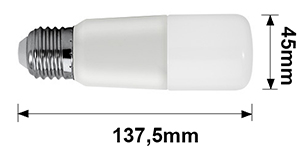 Dimensions LED tubulaire 12W E27 230V