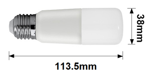 Dimensions LED tubulaire 6W E27 230V