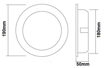 dimensions downlight RGB IP54 15W