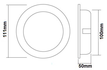 dimensions downlight RGB IP54 6W