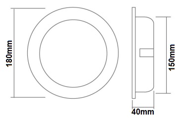 dimensions downlight RGB 12W