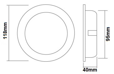 dimensions downlight RGB 6W