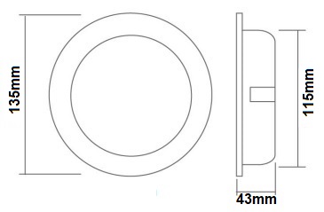 dimensions downlight orientable RGB IP54 9W