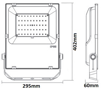 dimensions projecteur RGB CCT IP65 100W