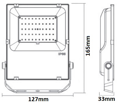 dimensions projecteur RGB CCT IP65 10W