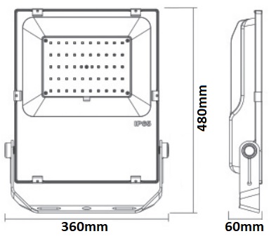 dimensions projecteur RGB CCT IP65 200W