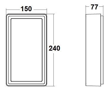 dimensions hublot rectangulaire SG Frame mini