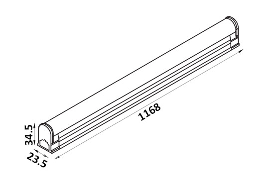 Dimensions réglette LCI 15W