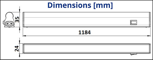 Dimensions réglette LED 16W - TUNGSRAM