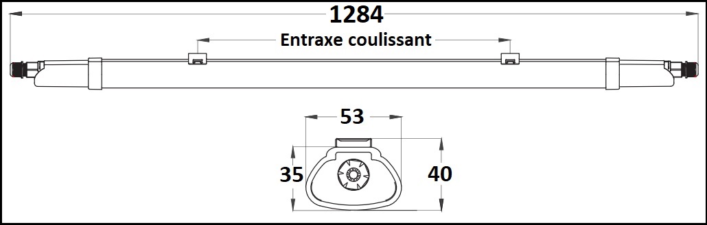 Dimensions réglette LED étanche LCI 5420171