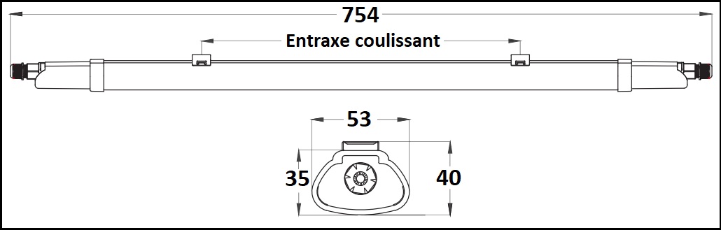 Lampe LED étanche à l'humidité 60 cm Plafonnier d'atelier LED blanc froid,  tube de connexion série IP65, 1x LED 18W 2160lm 6400K, garage en sous-sol