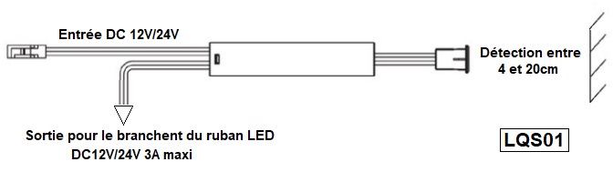 Branchement du détecteur de porte LQS01