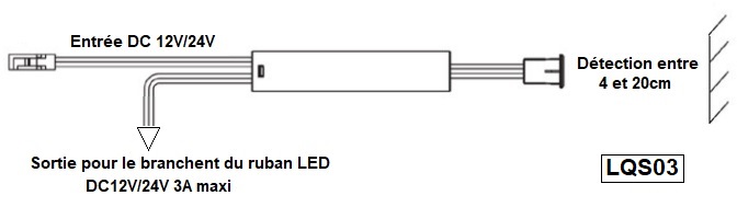 Branchement du détecteur de porte LQS03