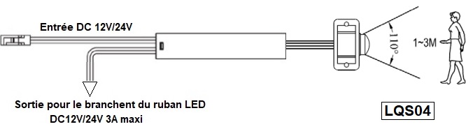 Branchement du détecteur de porte LQS04