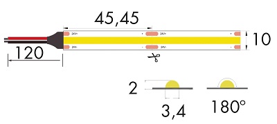 Dimensions Ruban LED COB JISO 80014
