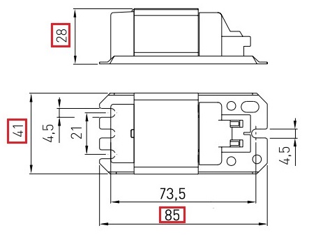 Dimensions ballast VOSSLOH 163694