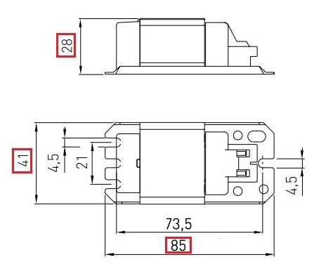 Dimensions ballast VOSSLOH 163711