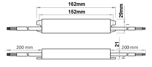 Dimensions alimentation 24V 30W