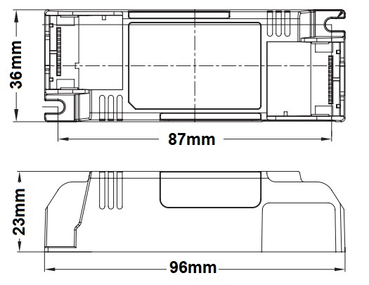 Dimensions alimentation LED LCI DCC 15-18-21