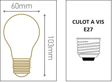 Ampoule E27 A60 8W  Éclairage pour caravanes, bateaux et vans