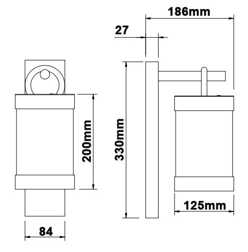 Dimensions applique TRIO SAMBESI