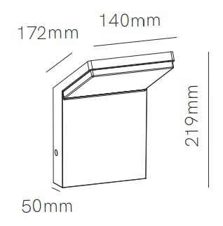 Dimensions applique Beneito NEO 18W