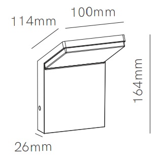 Dimensions applique Beneito NEO 9W