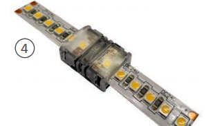 Fermeture du connecteur sur le ruban LED