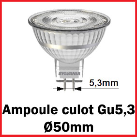 Douille pour ampoule culot GU5.3 sur support