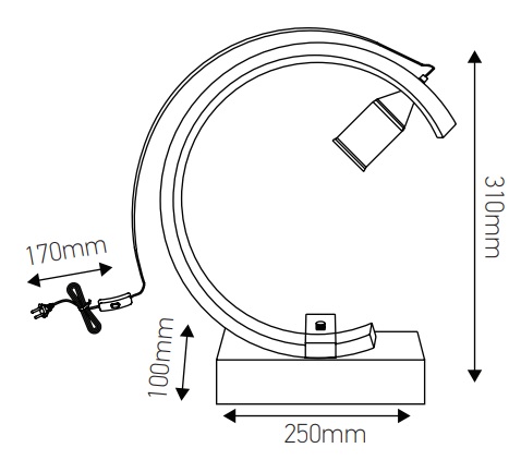 Dimensions lampe en bambou