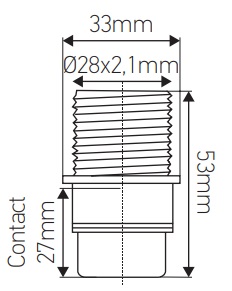 Dimensions douille E14 chemise semi filetée