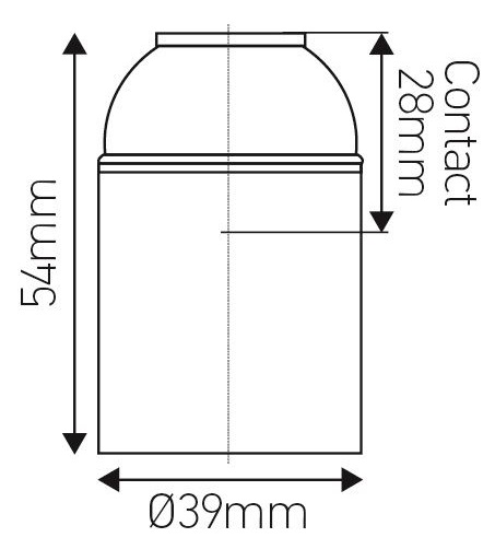 Dimensions douille E27 chemise lisse