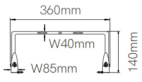 Dimensions étrier pour BENEITO ufo lens Ø441mm